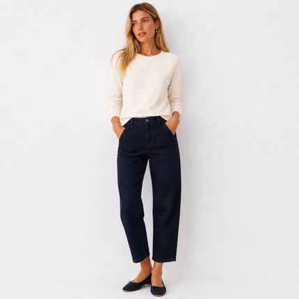 Seam Detail Long Sleeve Top Premium Brand – Ivory-Quality Brands Outlet-