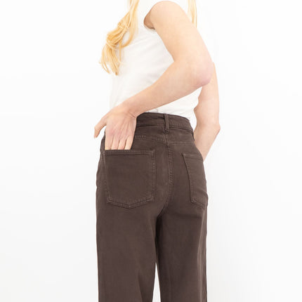 M&S Wide Leg Jeans Chocolate Brown