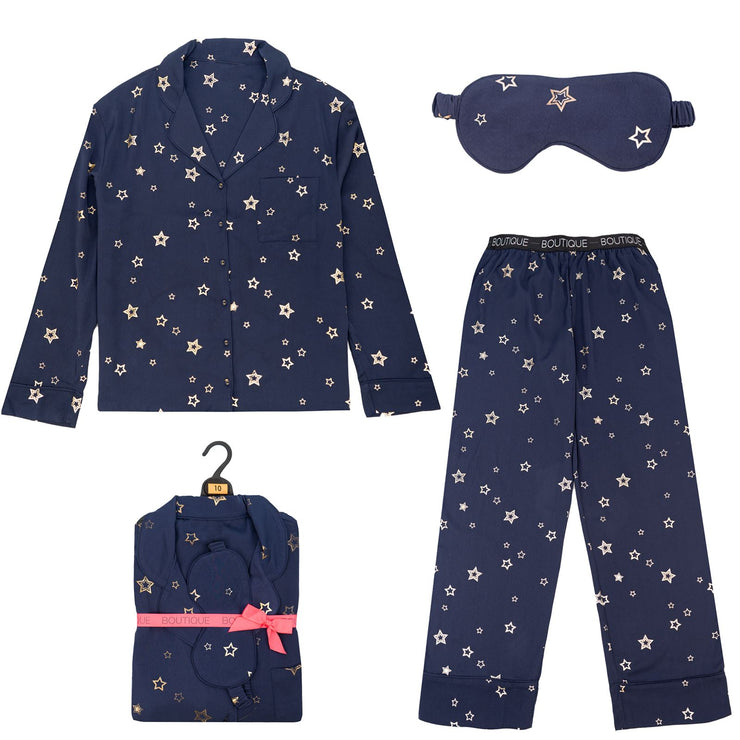 M&S Navy Star Pyjama Set - Quality Brands Outlet