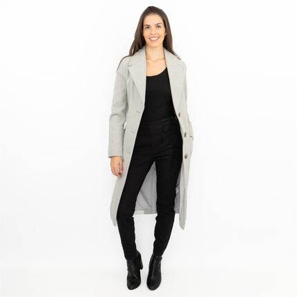 M&S Grey Herringbone Belted Tailored Coat-Quality Brands Outlet-