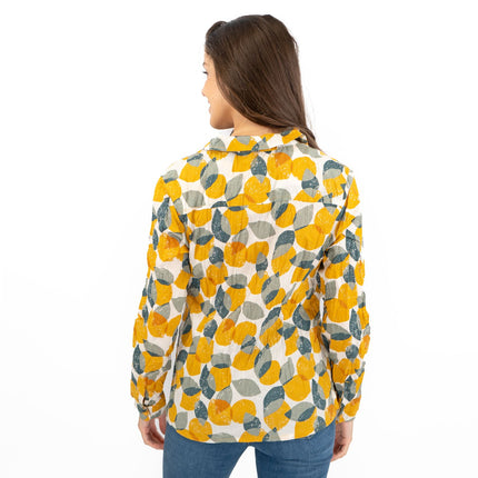 Seasalt Larissa Yellow Leaves and Lemons Sunglow Shirts Long Sleeve Summer Tops-Quality Brands Outlet-