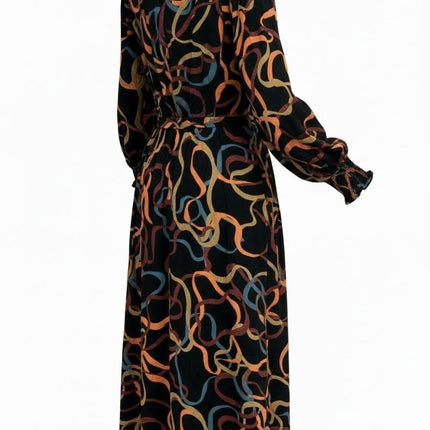 White Stuff Heather Dress Black Midi Long Sleeve-Quality Brands Outlet-