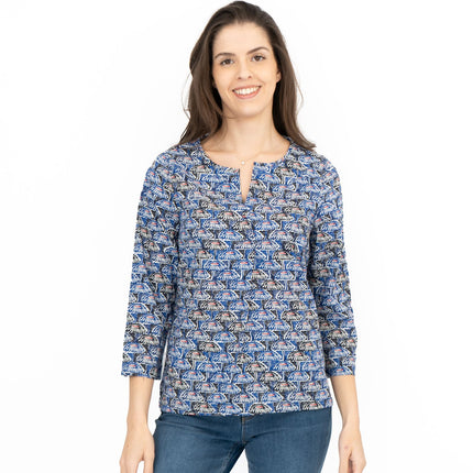 Seasalt Womens Watercolour Sketch Top Daisy Tiles Ink-Quality Brands Outlet-
