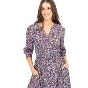 Seasalt Purple Fawn Dress Waisted Midi Organic Cotton - Quality Brands Outlet
