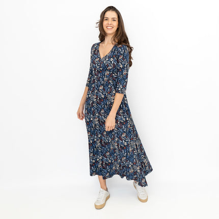 Seasalt Maggie Blue Maxi Dress Folk Meadow Maritime-Quality Brands Outlet-