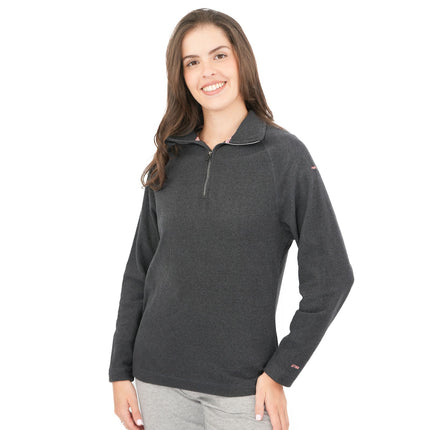 Trespass Half Zip Microfleece Fleece Jackets Charcoal Grey-Quality Brands Outlet-