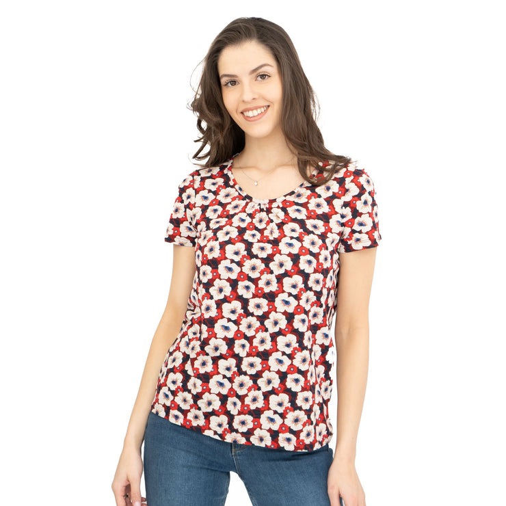 Seasalt Womens Red Floral Siren Song Top