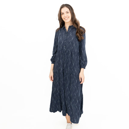 Seasalt Womens Navy Jersey Windflower Tiered Midi Dress-Quality Brands Outlet-