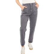 M&S Cotton Rich Slim Fit Trousers Stretch Elasticated Cuff Navy - Quality Brands Outlet