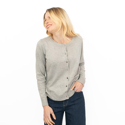 Dorothy Perkins Womens Cardigan Crew Neck Button Up Grey-Quality Brands Outlet-