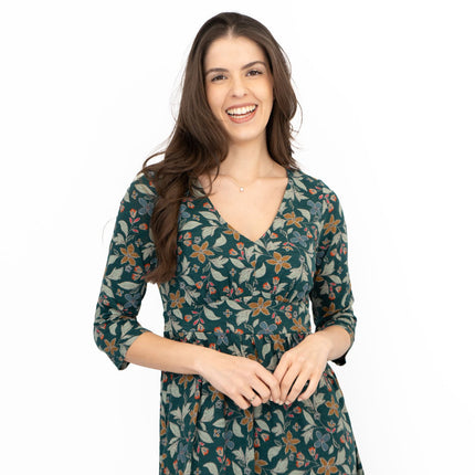 Seasalt Maggie Maxi Dress Green Stitched Clematis Lotch-Quality Brands Outlet-
