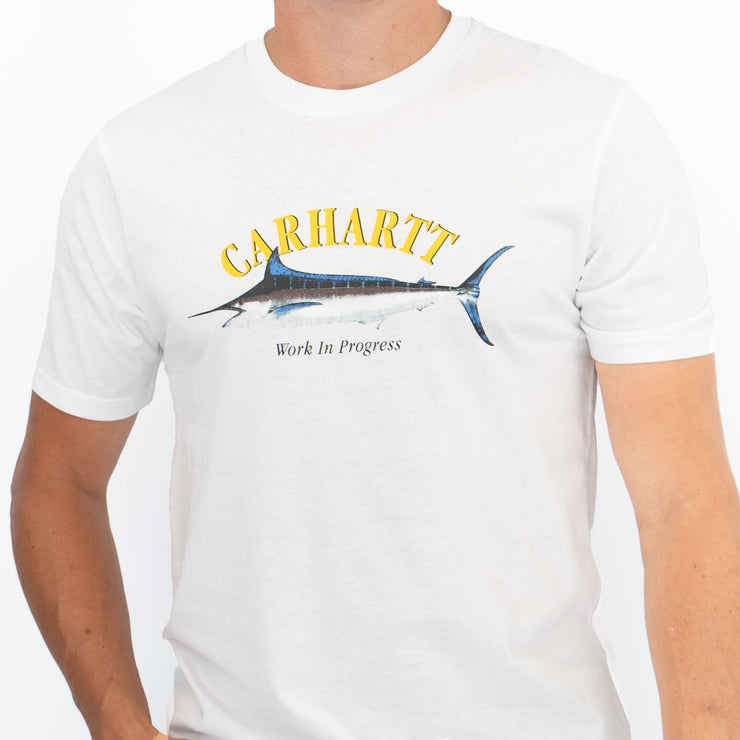 Carhartt WIP Mens Marlin White Cotton T-shirt