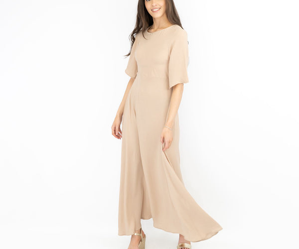 boohoo beige dress Cap Sleeve A-line Maxi for Stylish Looks – Quality Brands Outlet exactly what the Boohoo