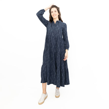 Seasalt Womens Navy Jersey Windflower Tiered Midi Dress-Quality Brands Outlet-