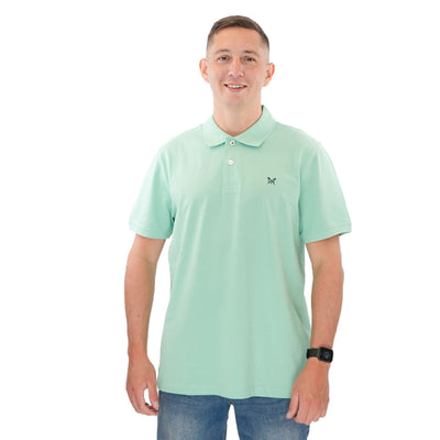 Crew Clothing Polo Shirt Classic Pique Cotton Light Green - Quality Brands Outlet