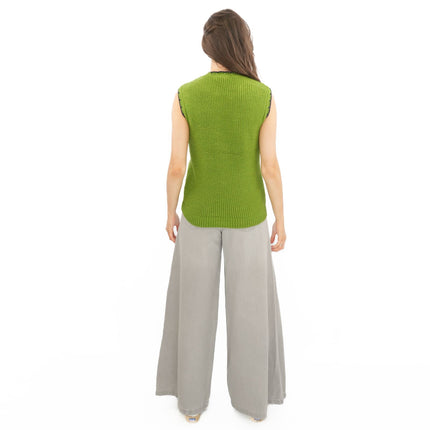 M&S Scalloped Crew Neck Button Detail Vest Tank Top - Quality Brands Outlet