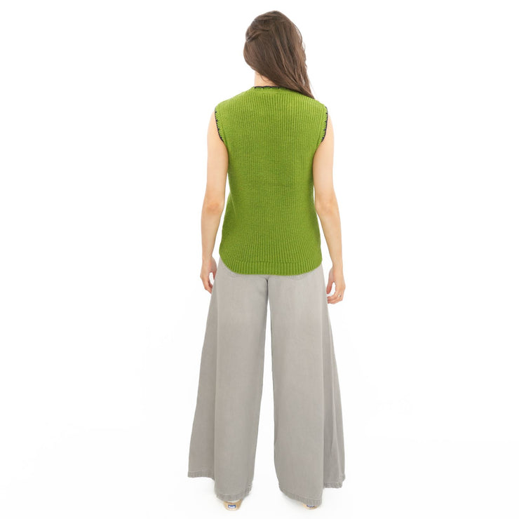 M&S Scalloped Crew Neck Button Detail Vest Tank Top - Quality Brands Outlet