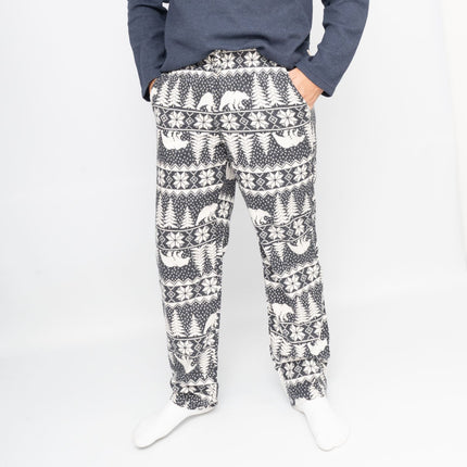 Mens Christmas Pyjama Trousers Grey Polar Bear Pant Old Navy
