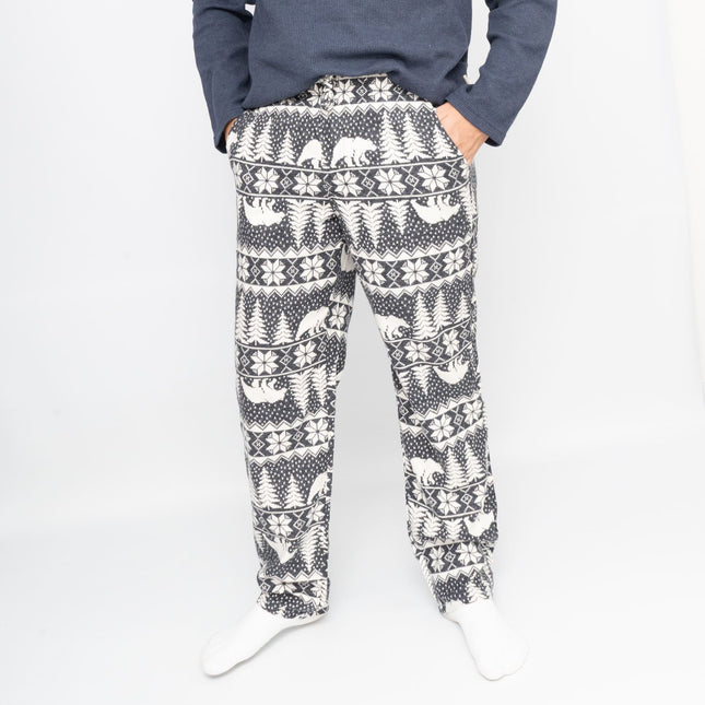Mens Christmas Pyjama Trousers Grey Polar Bear Pant Old Navy