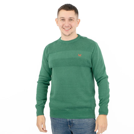 Crew Clothing Mens Rib Knitted Jumper Long Sleeve Emerald Green-Quality Brands Outlet-