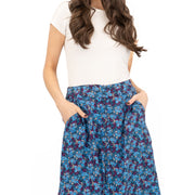 White Stuff Purple Floral Longer Length Midi Skirt - Quality Brands Outlet
