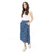 White Stuff Purple Floral Longer Length Midi Skirt - Quality Brands Outlet