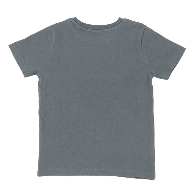 Mini Boden Boys T-Shirt Grey Shark Fun Cotton Summer Short Sleeve Tops