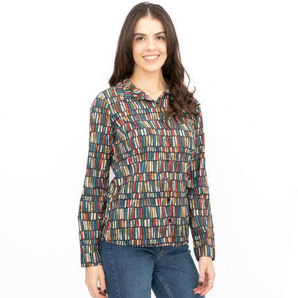Seasalt Larissa Shirt Long Sleeve Teal Multicolour-Quality Brands Outlet-