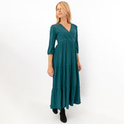 Seasalt Sky Branch Green Teal Jersey Midi Dress