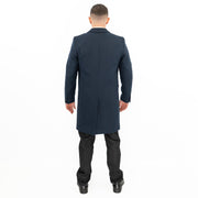 M&S Mens Wool Blend Overcoat Navy