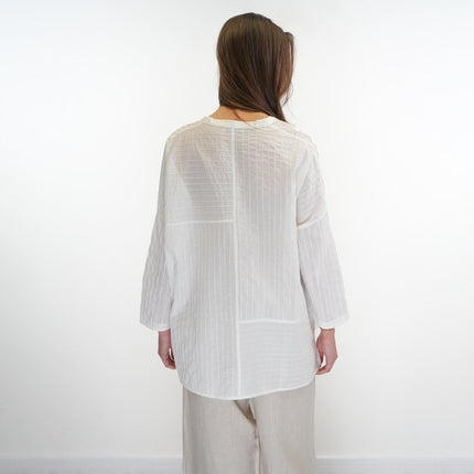 East Clothing Shirt Relaxed Fit White Cotton Blouse - Quality Brands Outlet