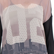 True Religion Womens Black Top T-Shirt Long Sleeve Mesh