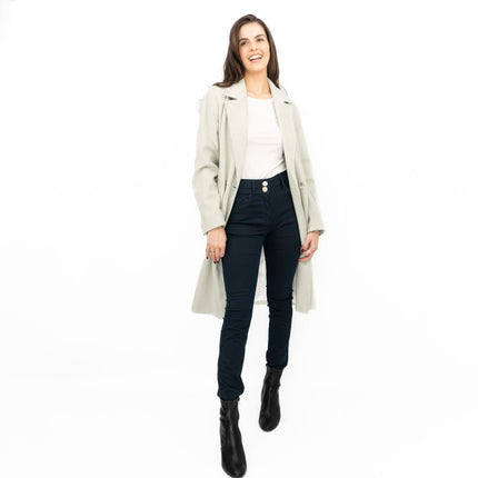 Phase Eight Revere Coat Wool Blend Double Breasted Knee Length Light Green - Quality Brands Outlet
