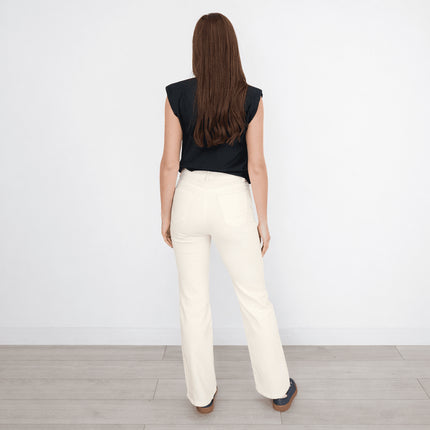 M&S Jeans Soft White Slim Flare High Waisted Bootcut Jeans-Quality Brands Outlet-