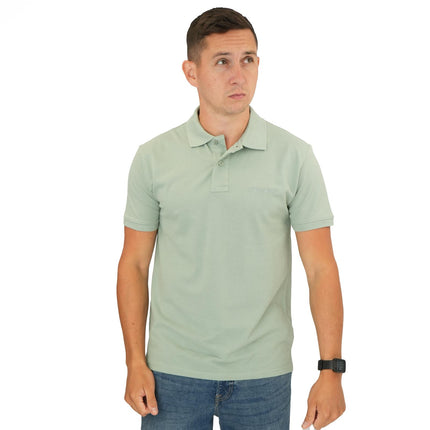 Mens Polos Premium Brand Sage Green Pique Polo Shirts Short Sleeve Tops-Quality Brands Outlet-