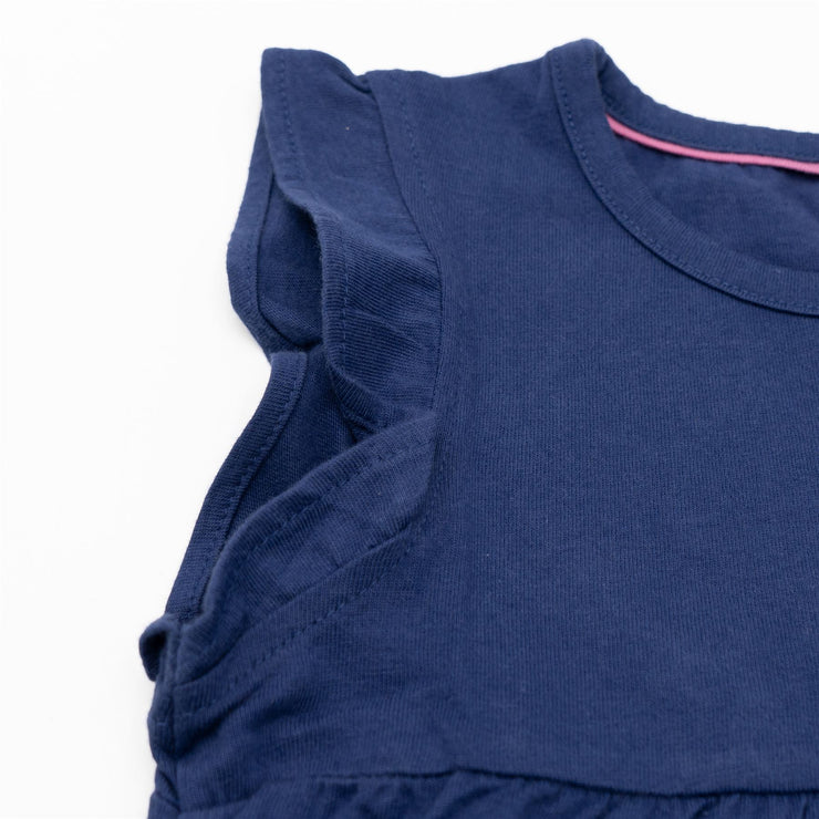 Mini Boden Girls Zebra Starboard Sleeveless Navy Blue Summer Dresses - Quality Brands Outlet