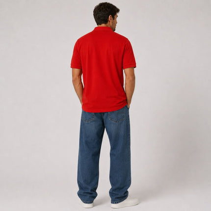 Mens Polos Short Sleeve Premium Brand Red Tops-Quality Brands Outlet-