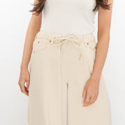 M&S Wide Leg Palazzo High Waist Jeans Ecru - Quality Brands Outlet