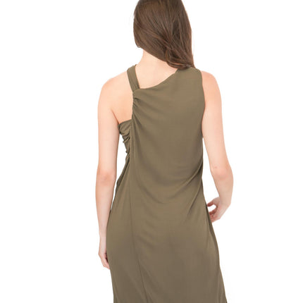Reiss Eliza Mocha Brown Halter Neck Midi Dress-Quality Brands Outlet-