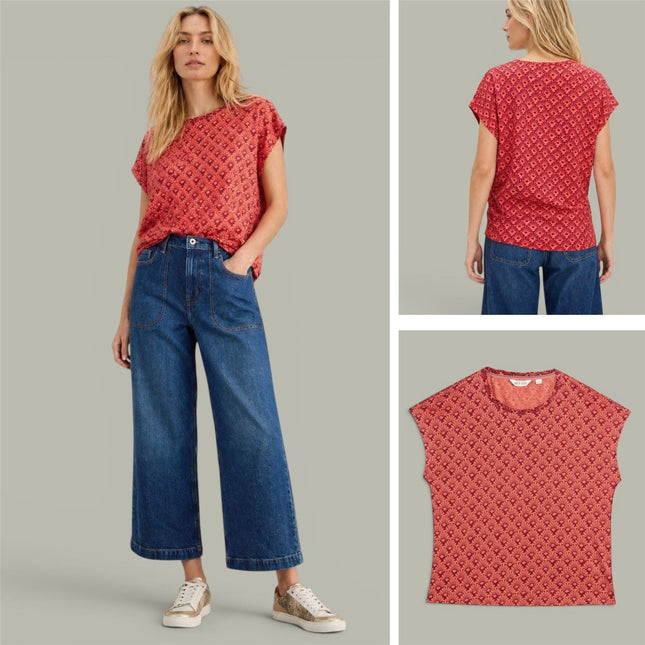 White Stuff Rowan Linen Tank Top Red Orange 100% Linen Sleeveless Summer - Quality Brands Outlet