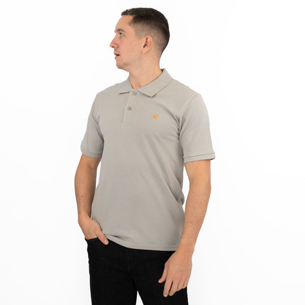 Premium Brand Mens Polo Shirt Chase Pique Cotton Grey-Quality Brands Outlet-