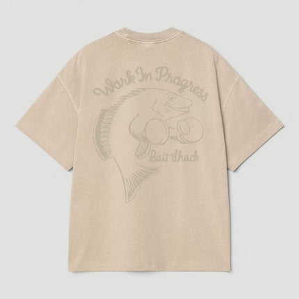 Mens T-Shirts Premium Brand Tan Beige Short Sleeve Cotton Graphic Boxy Fit - Quality Brands Outlet