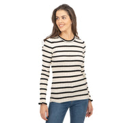 Nobodys Child Striped White & Black Wool Blend Jumper Tops - Quality Brands Outlet