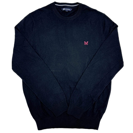 Crew Clothing Mens Knitted Jumper Long Sleeve Black-Quality Brands Outlet-