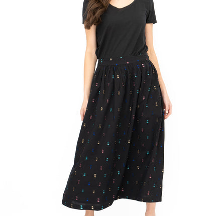 Seasalt Tawny Owl Midi Skirt Golden Heyday Black-Quality Brands Outlet-