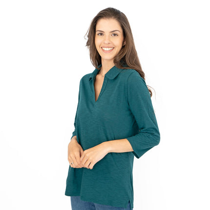 Seasalt Wavecrest Dark Green 3/4 Sleeve Top-Quality Brands Outlet-