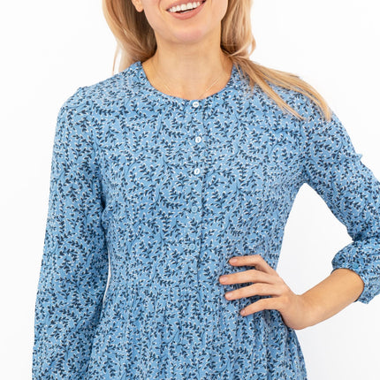 Seasalt Blue Leaves Charbon Midi Dress-Quality Brands Outlet-