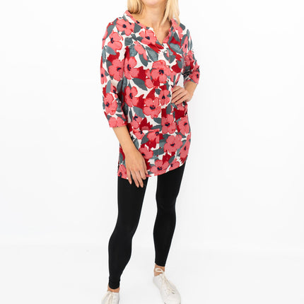 Seasalt Womens Tunic Pink Floral Aventurier in Coastal Chalk Bloom-Quality Brands Outlet-