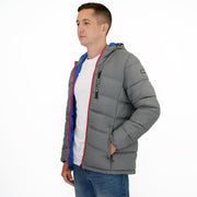 Nautica Mens Performance N83 Hooded Puffer Jacket Grey