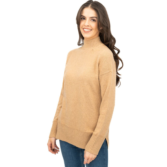 Nobodys Child Longline Jumper Funnel Neck Supersoft Camel-Quality Brands Outlet-